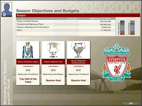 Po wyborze drużyny wyskakuje takie oto okno - Wybór kariery | Początki | FIFA Manager 06 - FIFA Manager 06 - poradnik do gry