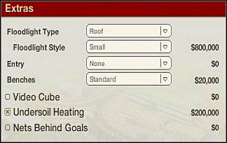Floodlight Type - umiejscowienie oświetlenia - Club Facilites - Rozbudowa stadionu | Klub | FIFA Manager 06 - FIFA Manager 06 - poradnik do gry
