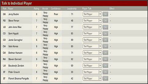 W przerwie meczu możemy porozmawiać z naszymi piłkarzami - Mecz | Początki | FIFA Manager 06 - FIFA Manager 06 - poradnik do gry