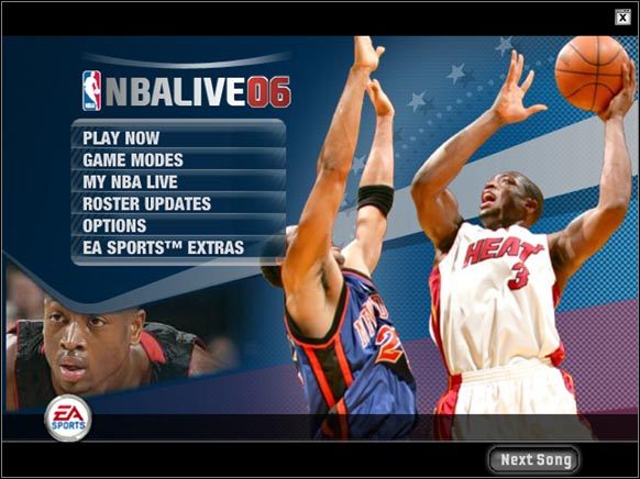 Tu widzimy sześć głównych opcji - Menu główne | Informacje wstępne NBA Live 06 - NBA Live 06 - poradnik do gry