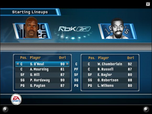 Konfrontacja Shaquillea ONeala z Wiltem Chamberlainem na pewno zafascynuje każdego fana koszykówki - Play now | Informacje wstępne NBA Live 06 - NBA Live 06 - poradnik do gry