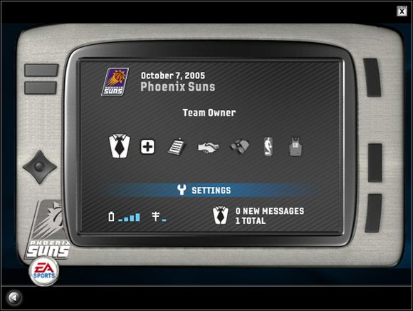 Personal Digital Assistant, który jest łącznikiem między graczem a symulowanymi zdarzeniami - Dynasty Mode - PDA | Game Modes NBA Live 06 - NBA Live 06 - poradnik do gry