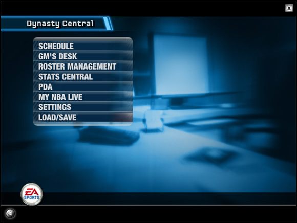 Menu to wygląda następująco - Dynasty Mode - Menu Główne Sezonu | Game Modes NBA Live 06 - NBA Live 06 - poradnik do gry