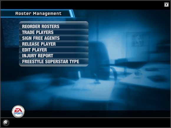 Zaczynamy od ustalenia swojej pierwszej piątki - Dynasty Mode - Roster Management | Game Modes NBA Live 06 - NBA Live 06 - poradnik do gry