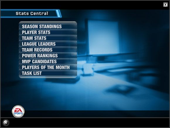 Mamy więc możliwość obejrzenia następujących statystyk - Dynasty Mode - Stats Central | Game Modes NBA Live 06 - NBA Live 06 - poradnik do gry