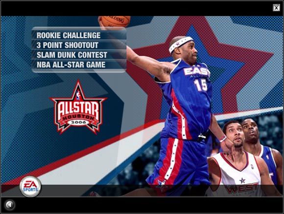 Mamy tutaj do wyboru cztery imprezy odbywające się podczas rzeczonego weekendu - NBA All-Star Weekend | Game Modes NBA Live 06 - NBA Live 06 - poradnik do gry