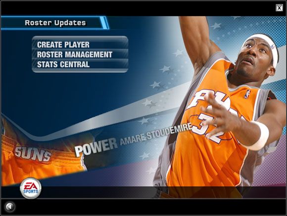 Opcje Roster Management oraz Stats Central opisywane były w rozdziałach poświęconych Dynasty Mode, więc tutaj ograniczę się do opcji, która jest w tym menu najistotniejszej - mianowicie Create Player - Roster Updates | Informacje wstępne NBA Live 06 - NBA Live 06 - poradnik do gry