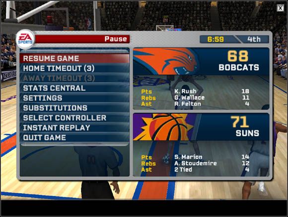 Mamy tutaj więc następujące opcje - Opcje | Mecz NBA Live 06 - NBA Live 06 - poradnik do gry