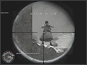 Pamiętaj również o możliwości wstrzymywania oddechu poprzez wciśnięcie klawisza SHIFT (screen 1) - Demolition (2) | The Winter War | Misja Call of Duty 2 - Call of Duty 2 - poradnik do gry