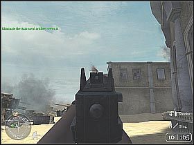 Zacznij stopniowo posuwać się do przodu, korzystając z zasłon lub często kładąc się na ziemi - The End of the Beginning (2) | The Battle of El Alamein | Misja Call of Duty 2 - Call of Duty 2 - poradnik do gry