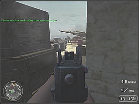 Po kilku chwilach powinieneś otrzymać komunikat o zabezpieczeniu dział (screen 1) - The End of the Beginning (2) | The Battle of El Alamein | Misja Call of Duty 2 - Call of Duty 2 - poradnik do gry