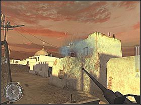 Sterowany przez jednego z członków drużyny pojazd będzie musiał zboczyć z głównej drogi, na mapie pojawi się bowiem wrogi czołg (screen 1) - Armored Car Escape (2) | Rommels Last Stand | Misja Call of Duty 2 - Call of Duty 2 - poradnik do gry