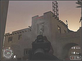 Kawałek dalej wpadniesz na kolejne stanowisko MG-42 - Assault on Matmata (1) | Rommels Last Stand | Misja Call of Duty 2 - Call of Duty 2 - poradnik do gry