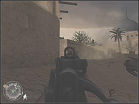 Docelowo powinieneś dotrzeć do miejsca, w którym znajduje się wrogie działko przeciwlotnicze - Assault on Matmata (2) | Rommels Last Stand | Misja Call of Duty 2 - Call of Duty 2 - poradnik do gry