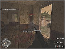 Podejdź do jednej z okiennic, kucnij, a następnie zacznij likwidować kolejnych gostków - Prisoners of War (2) | The Battle for Caen | Misja Call of Duty 2 - Call of Duty 2 - poradnik do gry