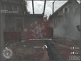 Po chwili otrzymasz informację o nadjeżdżającym czołgu - The Crossroads (1) | The Battle for Caen | Misja Call of Duty 2 - Call of Duty 2 - poradnik do gry