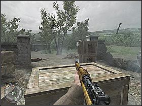 W okolicy znajduje się stanowisko MG-42 - The Brigade Box (3) | The Battle for Caen | Misja Call of Duty 2 - Call of Duty 2 - poradnik do gry