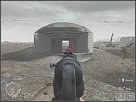 Po kilku chwilach w okolicy zostaną rozrzucone kolejne granaty dymne (screen 1) - Defending the Pointe (3) | D-Day | Misja Call of Duty 2 - Call of Duty 2 - poradnik do gry