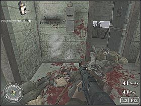 Zanim ruszysz dalej proponowałbym zainteresować się leżącą przy skrzyniach snajperką (screen 1) - Rangers Lead The Way (2) | Hill 400 | Misja Call of Duty 2 - Call of Duty 2 - poradnik do gry