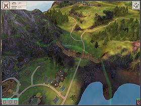 Gdy zagarniesz nowe ziemie, dokończ pozaczynane mury (czerwone łuki) i ulokuj na nich łuczników, a braki w armii uzupełnij świeżymi rekrutami - WYSPA PIĄTA - gameplay | Black & White 2 - Black & White 2 - poradnik do gry