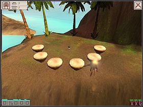 W tym zadaniu musisz uratować chałupę muzyka przed ogniem z wulkanów - WYSPA ÓSMA - zadania | Black & White 2 - Black & White 2 - poradnik do gry