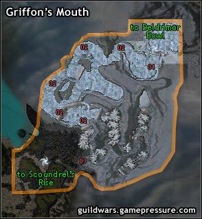 01 Entrance to Deldrimor Bowl - Griffons Mouth | Northern Shiverpeaks | Guild Wars Prophecies - Guild Wars: Prophecies - poradnik do gry