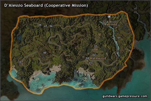 Ten kawałek nadmorskiego lądu, zwany kiedyś Eastbury Reserve, został przemianowany po ostatniej Wojnie Gildii - DAlessio Seaboard (Mission) | Northern Kryta | Guild Wars Prophecies - Guild Wars: Prophecies - poradnik do gry