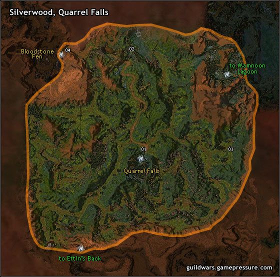 Głęboko w Maguuma Jungle leży mały przyczółek otoczony wodospadami - Silverwood, Quarrel Falls | Maguuma Jungle | Guild Wars Prophecies - Guild Wars: Prophecies - poradnik do gry