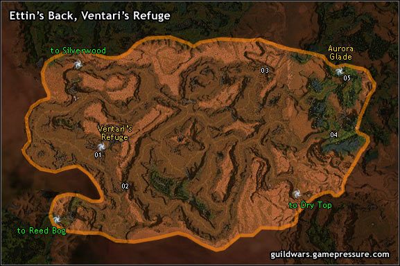 Nazwane na cześć mądrego starego Centaura opiewającego spokojne życie - Ettins Back, Ventaris Refuge | Maguuma Jungle | Guild Wars Prophecies - Guild Wars: Prophecies - poradnik do gry