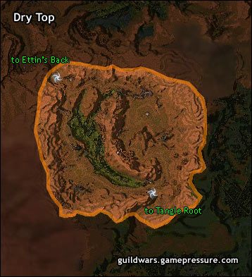 To mała mapa łącząca Ettins Back z Tangle Root - Dry Top | Maguuma Jungle | Guild Wars Prophecies - Guild Wars: Prophecies - poradnik do gry