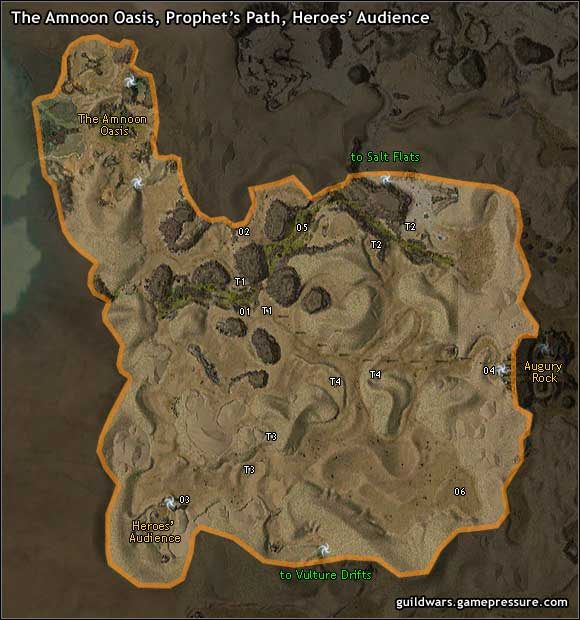 T1, T2, T3, T4 Teleporters - Prophets Path, Heroes Audience | Crystal Desert | Guild Wars Prophecies - Guild Wars: Prophecies - poradnik do gry