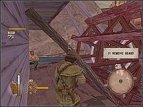 Od razu po przejęciu kontroli nad bohaterem, zacznij strzelać w przeciwników którzy zaatakowali statek - Steamboat Massacre | Misje główne w Gun - Gun - poradnik do gry