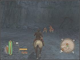 Po opuszczeniu groty, weź łuk leżący na skale przed tobą i zastrzel z niego strażników na półce nad tobą (pamiętaj, aby przy oddawaniu strzału przytrzymać LPM) - Hollisters Fort | Misje główne w Gun - Gun - poradnik do gry