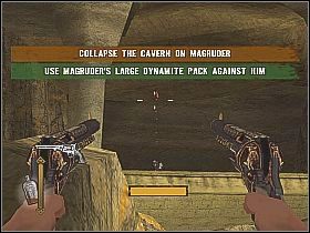 Wróć do działa, zniszcz blokadę i przejdź przez ciasne, skalne przejście - Magruders Mine | Misje główne w Gun - Gun - poradnik do gry