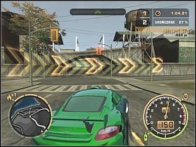 Kolejny trudny zakręt prowadzi do dwóch charakterystycznych łuków, z którymi miałeś już zapewne do czynienia podczas niejednego pościgu (#1) - GŁÓWNY POJEDYNEK | Czarna lista 9 - Earl | Need for Speed Most Wanted (2005) - Need for Speed: Most Wanted (2005) - poradnik do gry