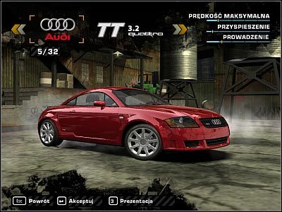 1 - Audi TT 3.2 Quattro | Samochody | Need for Speed Most Wanted (2005) - Need for Speed: Most Wanted (2005) - poradnik do gry