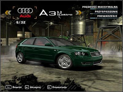 1 - Audi A3 3.2 Quattro | Samochody | Need for Speed Most Wanted (2005) - Need for Speed: Most Wanted (2005) - poradnik do gry