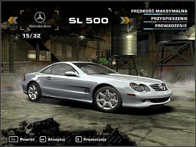 1 - Mercedes SL 500 | Samochody | Need for Speed Most Wanted (2005) - Need for Speed: Most Wanted (2005) - poradnik do gry