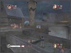 Teraz udaj się w lewą stronę, po drodze gaś ogień - Dachy zamku Hogwart cz.5 | Harry Potter i Czara Ognia - Harry Potter i Czara Ognia - poradnik do gry