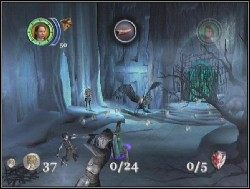 Gdy pobiegłyśmy schodami na górę, znaleźliśmy tam kolejny cień otulający statuę - Zamek czarownicy | Opis przejścia Opowieści z Narnii - Opowieści z Narnii: Lew, Czarownica i stara szafa - poradnik do gry