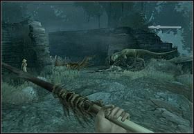 Tam spotkasz pierwszego przeciwnika, a będzie nim dinozaur - [Solucja] Heading Back | Peter Jacksons King Kong - Peter Jacksons King Kong - poradnik do gry