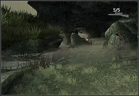 U jego wyjścia znajdziesz się na wprost chłopca (stoi na małej wysepce, po drugiej stronie rzeki), który atakowany jest przez dużą ilość dinozaurów - [Solucja] Jimmy cz.1 | Peter Jacksons King Kong - Peter Jacksons King Kong - poradnik do gry