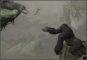 Przechodząc przez nią załączy się filmik, w którym Ann rzuca się nad przepaścią w ramiona Konga - [Solucja] Chased by V-Rex cz.3 | Peter Jacksons King Kong - Peter Jacksons King Kong - poradnik do gry