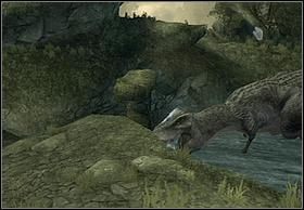 Wybiegnij z jaskini, a zobaczysz jak kroczący Tyran będzie podążał za Ann - [Solucja] To Save Ann cz.1 | Peter Jacksons King Kong - Peter Jacksons King Kong - poradnik do gry