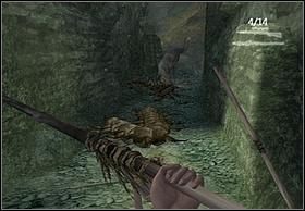 Gdy wejdziesz do tunelu zobaczysz jak w Twoim kierunku biec będzie dinozaur i dwa robaki - [Solucja] Venatosaurus cz.3 | Peter Jacksons King Kong - Peter Jacksons King Kong - poradnik do gry