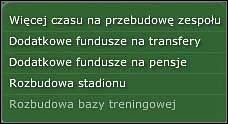 Oto możliwości - Współpraca z jednostkami - Prowadzenie zespołu - Football Manager 2006 - poradnik do gry
