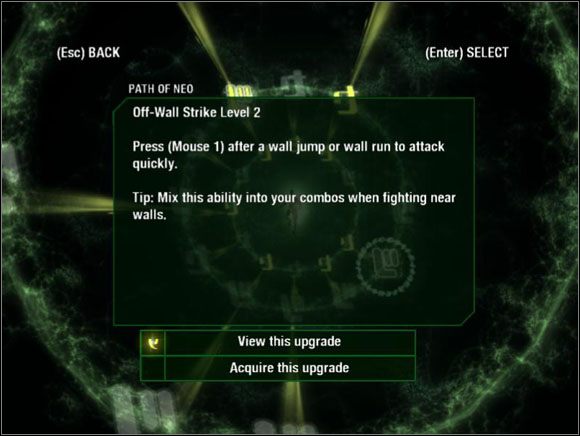 Po wybraniu umiejętności pojawia się takie okno - Rozwój Postaci - The Matrix: Path of Neo - poradnik do gry