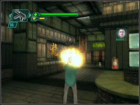 Trafiamy do części korytarza z dużymi oknami - Weapon Training - The Matrix: Path of Neo - poradnik do gry