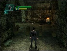 Na początku biegniemy przed siebie, przebiegamy przez bramki i zbiegamy po schodach po lewe stronie - Stuck in the Loop - The Matrix: Path of Neo - poradnik do gry