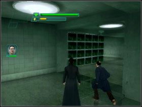 Po pokonaniu wszystkich w pokoju wbiegamy w kolejny korytarz - Tuned Out - The Matrix: Path of Neo - poradnik do gry